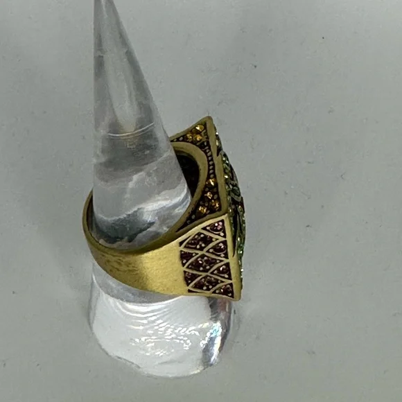 Vintage Ring Kathy Levine La Vintage Green Serendipity Costume Jewelry Size 8 - Picture 6 of 10